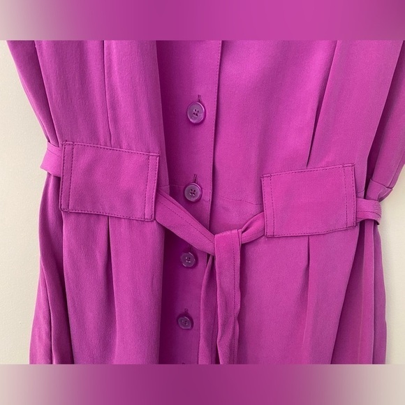 Coldwater Creek Magenta Silk Shirt Dress PM NWT - Picture 4 of 7